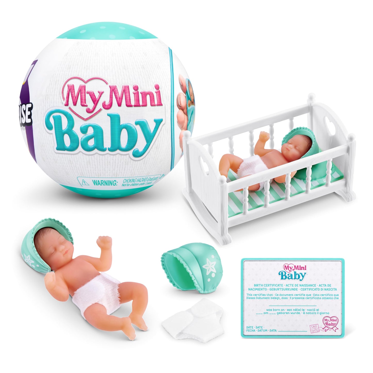 Hot 5 Surprise My Mini Baby Series 1 by ZURU, Collectible Mystery Capsule, Toy for Girls, Realistic Miniature Baby, Playset and Accessories