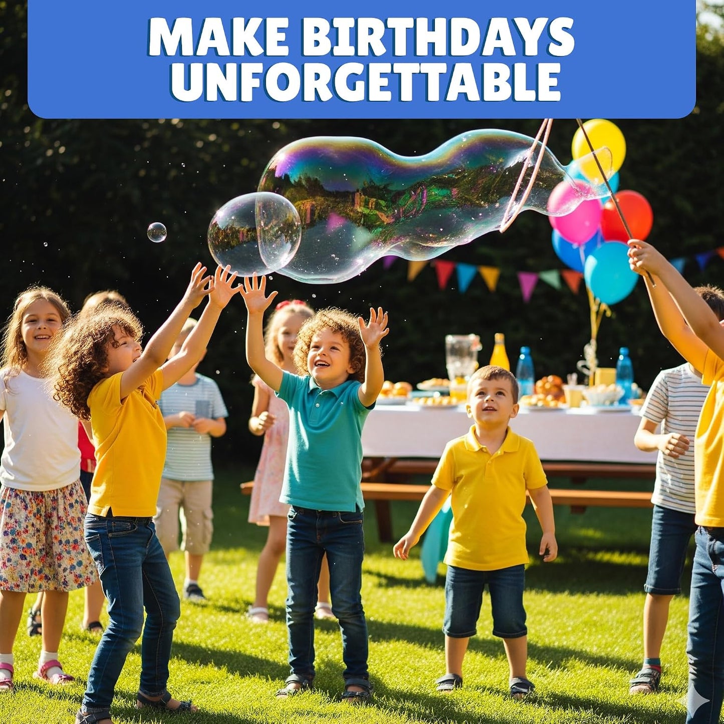 HotGiant Bubble Solution - Bubble Wands, Bubbles for Kids, Kids Bubbles Mix Powder Makes 896 OZ (7 Gallons) - The Original Solution Mix | 100% Kid Safe