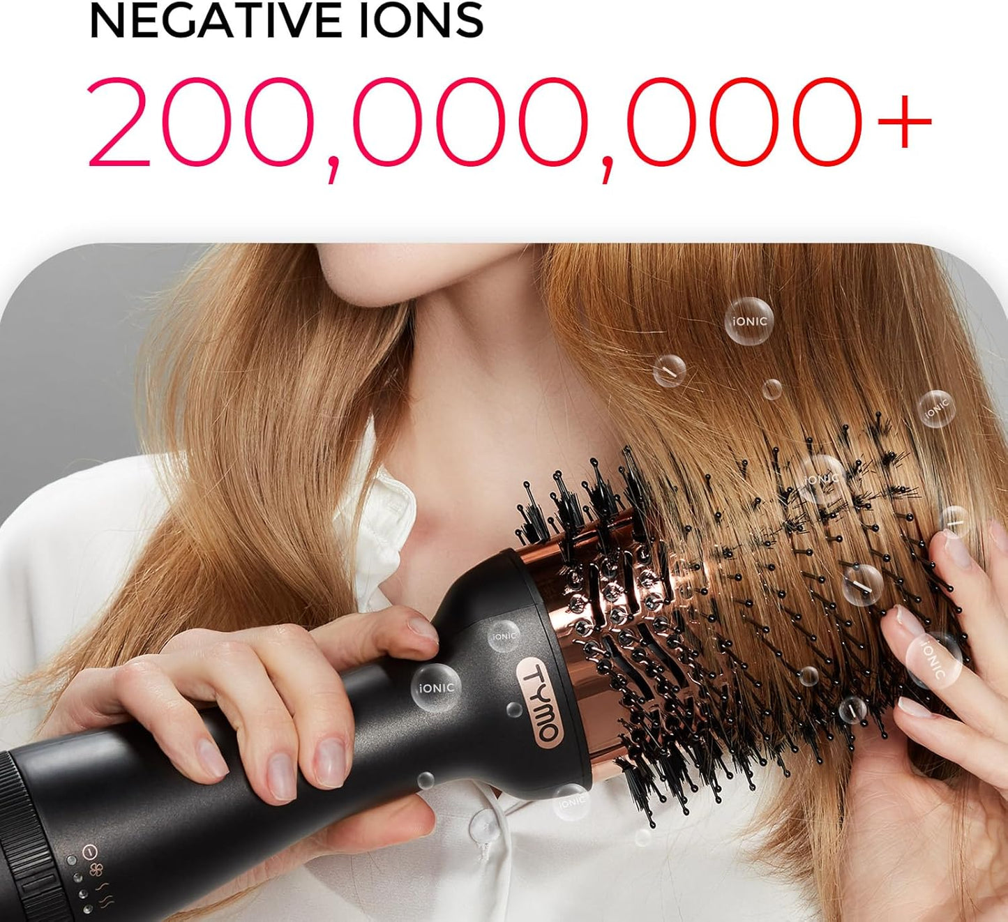 HotTYMO Hair Dryer Brush Blow Dryer Brush in One, 4 in 1 Ionic Hairdryer and Styler Volumizer with Oval Titanium Barrel, Hot Air Straightener for Smooth Frizz-Free Blowout, Gold, 2.85 Inch