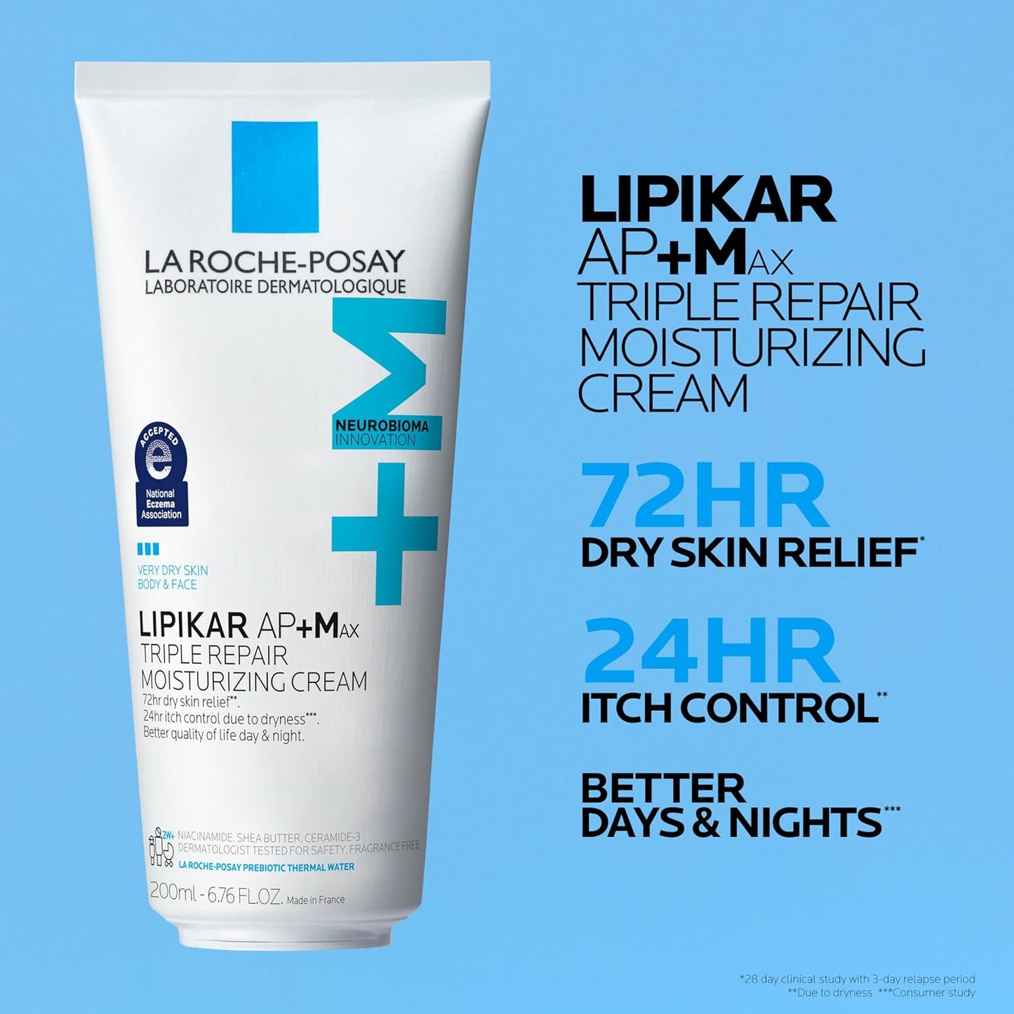HotLa Roche-Posay Lipikar AP+MAX Triple Repair Moisturizing Body Cream | Face & Body Lotion for Dry Skin with Shea Butter & Niacinamide | Gentle Moisturizer for Very Dry, Rough & Sensitive Skin
