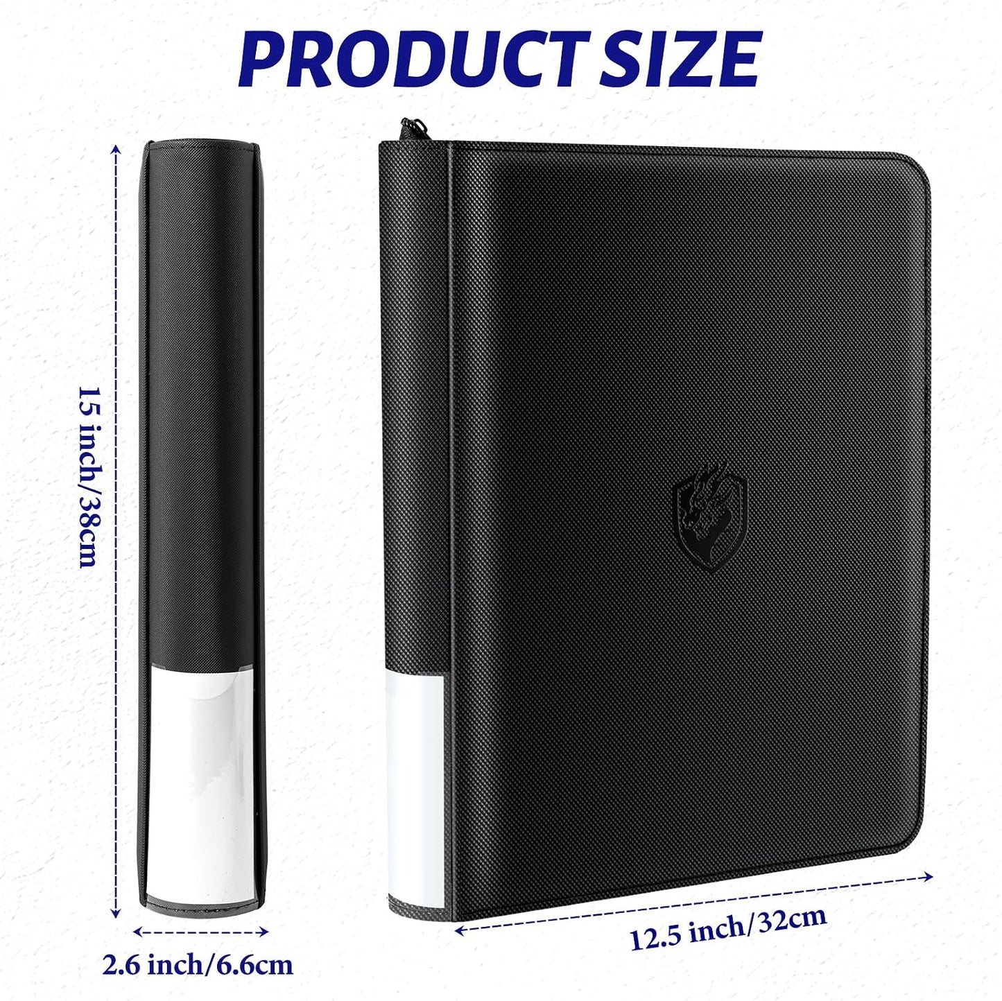 HotToploader Binder Holds 324 Toploaders - 20 Toploaders|Waterproof PU Leather + Anti-Yellowing PP Inserts | Ridge Tab Sorting Portable top loader binder for cards(For Sports/Game Cards)