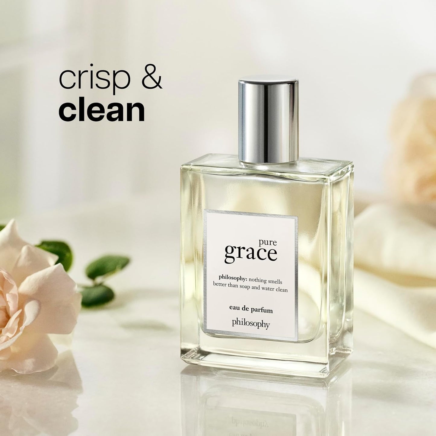 Hot philosophy pure grace eau de parfum - crisp & clean women's perfume - with notes of water lily, leafy greens & musk - long lasting fragrance - 2 fl oz