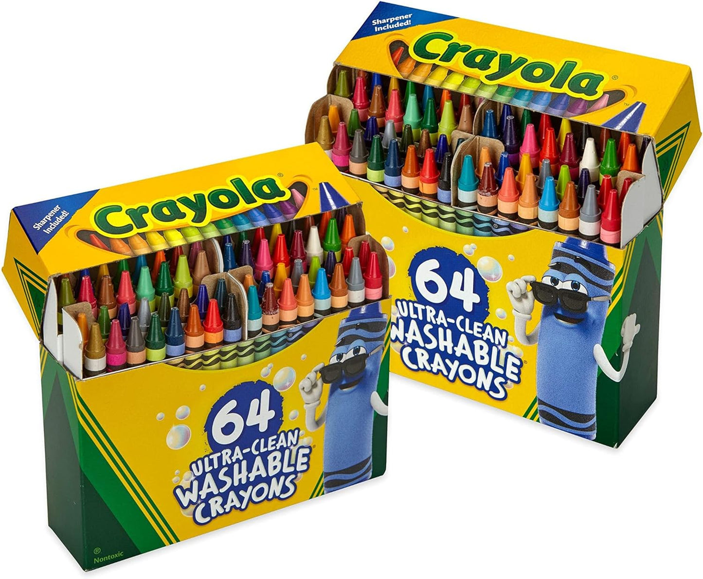 Hot Crayola Washable Crayons for Kids - 64ct (2 Boxes), Classroom Must Haves, Teacher School Supplies Essentials, Bulk Crayons for Toddlers [Amazon Exclusive]