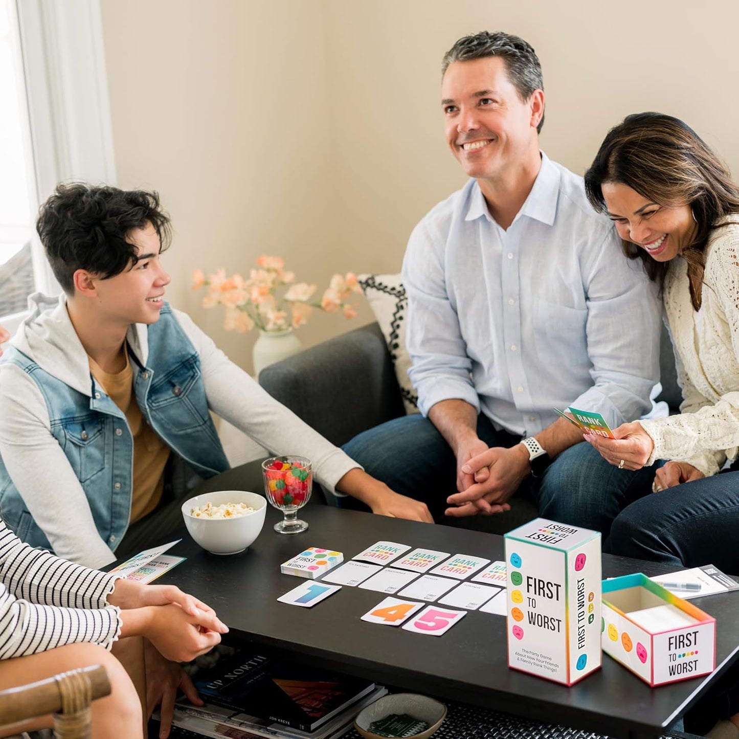 HotFIRST TO WORST Party Game – The Card Game About How Your Friends and Family Rank Things | Funny Ranking & Guessing Board Game for Friends & Family, Game Nights, Parties & Fun Gift Ideas