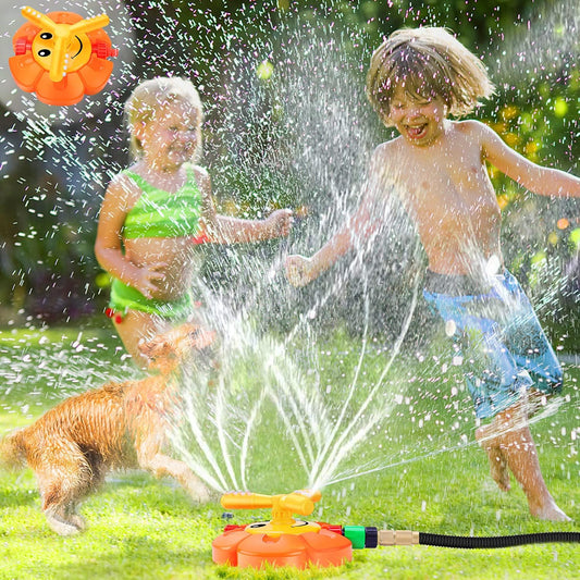 HotWater Sprinkler for Kids Toddlers Sprinklers with Roating Spray Nozzles Attaches Garden Water Hose Outdoor Play Outside Toys 3-4 Summer Backyard Lawn Game Yard Water Toy for Kids 3-5 4-8 Boy Girl