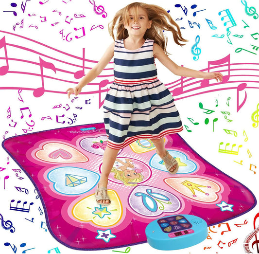 HotSUNLIN Dance Mat - Rhythm Step Play Mat - Dance Game Toy Pad with LED Lights, Gift for Kids Girls 3-8, Adjustable Volume, Built-in Music, 3 Challenge Levels