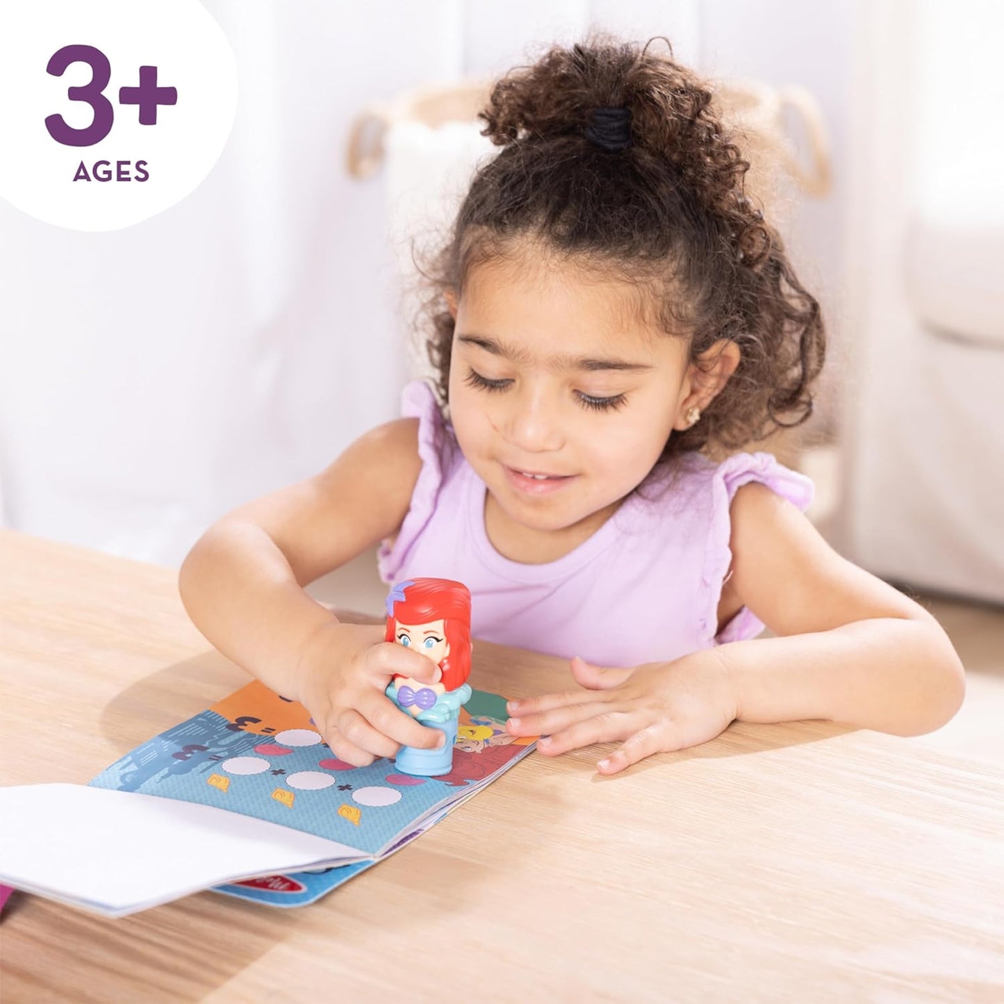 HotMelissa & Doug Sticker Wow!™ 24-Page Activity Pad and Sticker Stamper, 300 Stickers, Arts and Crafts Fidget Toy Collectible Character – Disney Princess Ariel - for Kids Ages 3+ - FSC Certified
