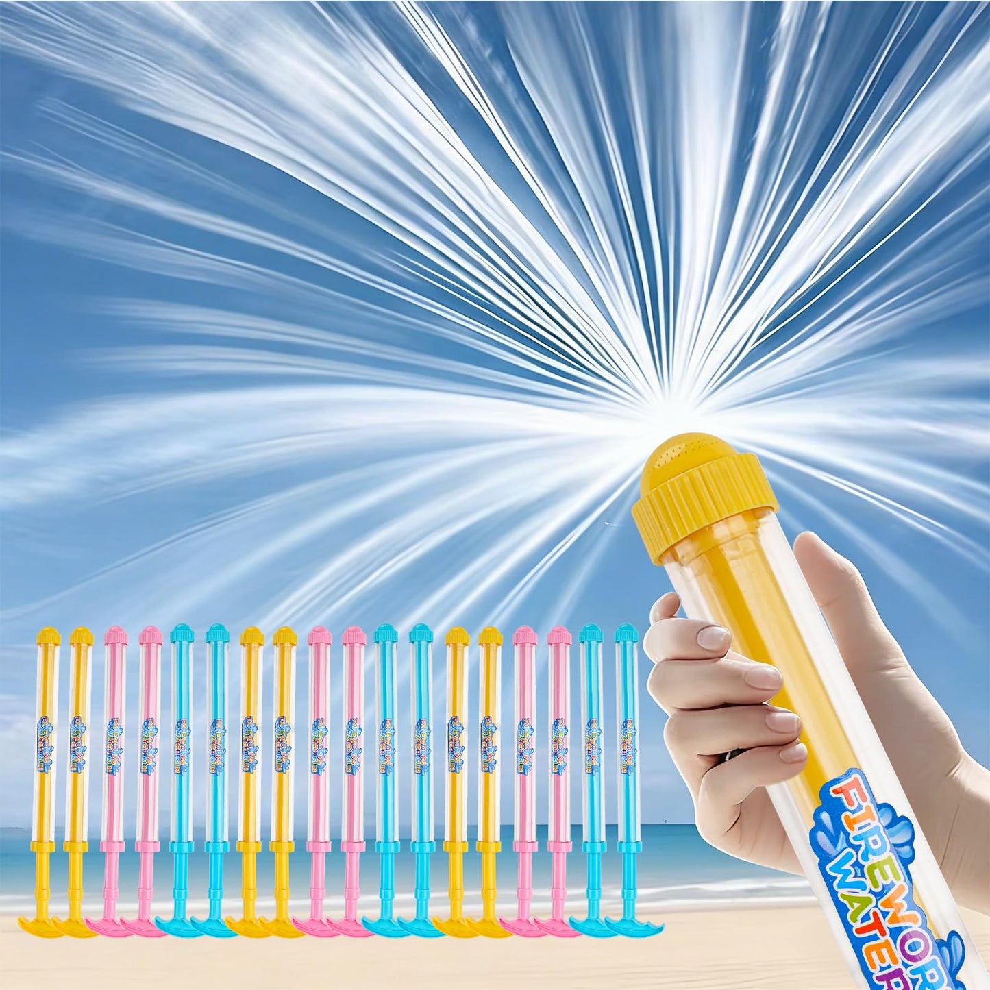 Hot 6Pack Creativity Fireworks Water Gun, Sprays Water Like Fireworks, Squirt Gun for Kids, Bulk Samll Water Blaster Summer Pool, Backyard, Beach, Birthday Party Outdoor Game Toys