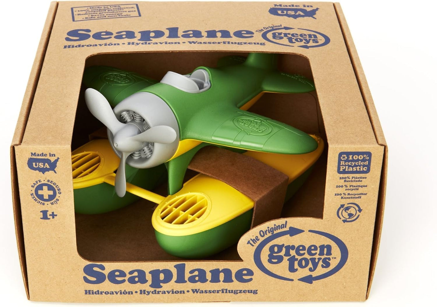 HotGreen Toys Seaplane in Green Color - Bpa Free, Phthalate Free Floatplane for Improving Pincers Grip. Toys and Games