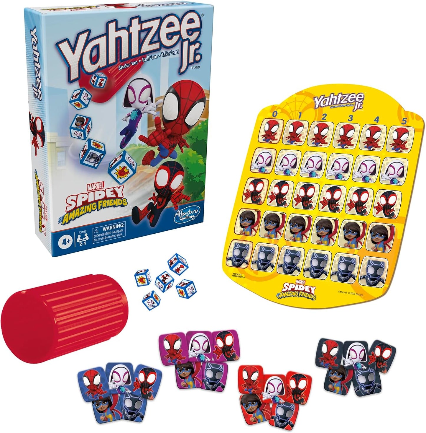Hot Hasbro Gaming Spidey and His Amazing Friends Yahtzee Jr.Marvel Edition Board Game for Kids, Ages 4 and Up (Amazon Exclusive)