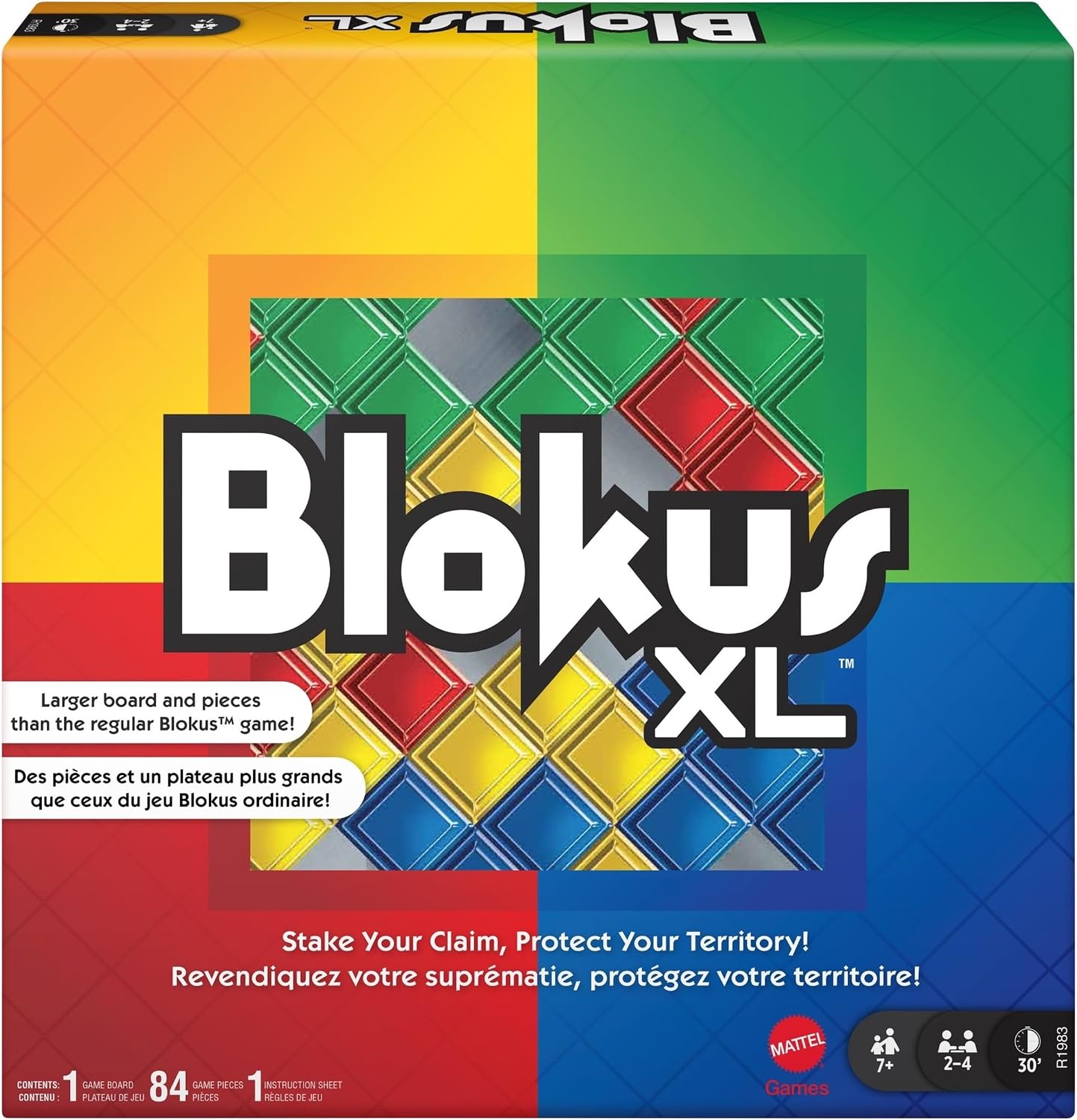 Hot Mattel Games Blokus XL Board Games for Family Night, Brain Games for 2 to 4 Players, Oversized Board and Pieces (Amazon Exclusive) | Classic Strategy Play with "Just One Rule," featuring Oversized Board and Pieces (Amazon Exclusive)