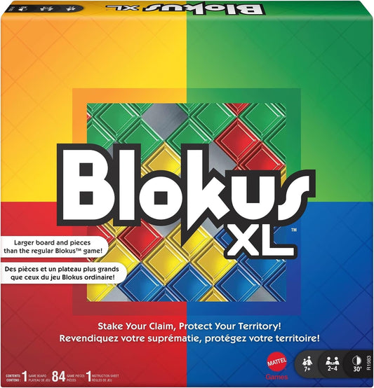 Hot Mattel Games Blokus XL Board Games for Family Night, Brain Games for 2 to 4 Players, Oversized Board and Pieces (Amazon Exclusive) | Classic Strategy Play with "Just One Rule," featuring Oversized Board and Pieces (Amazon Exclusive)