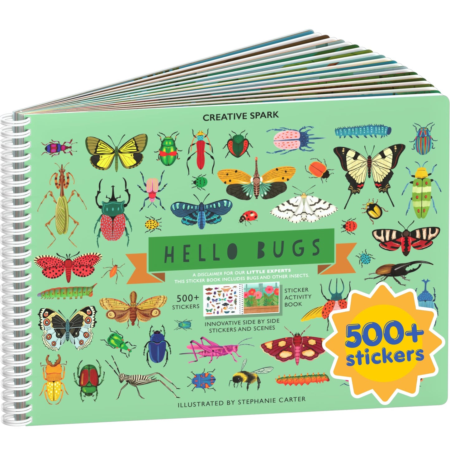 HotAnimals Habitat 500+ Kids Sticker Book by Cupkin Toddler Airplane Travel Activity Coloring and Sticker Book, Road Trip Essentials, 12 Coloring Pages + 12 Scenes for Ages 2–8 Years