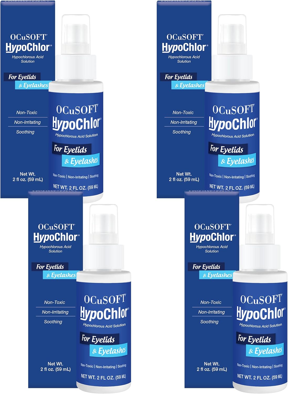 HotOCuSOFT HypoChlor Spray - Non-Irritating Hypochlorous Acid Spray & Eyelid Cleanser Solution to Remove Oil & Debris- 2 fl oz | Eyelid Spray for Irritated Eyelids Associated with Blepharitis, Dry Eyes, Meibomian Gland Dysfunction and Styes