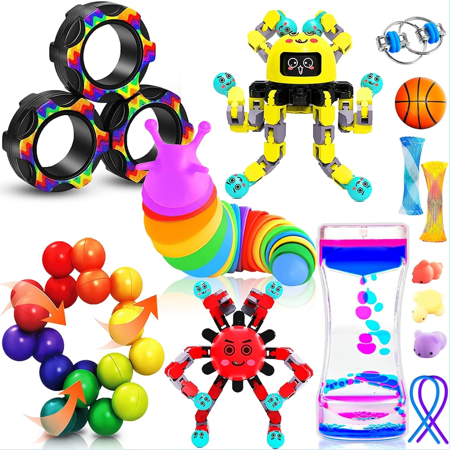 Hot15Pack Fidget Toys Bulk for Adult Kids Age 5-7, 8-12, Sensory Autism Travel Must Have ADHD Autistic Figette Classroom Treasure Prize Box School Must Have Stress Anxiety Easter Basket Stuffers Gifts