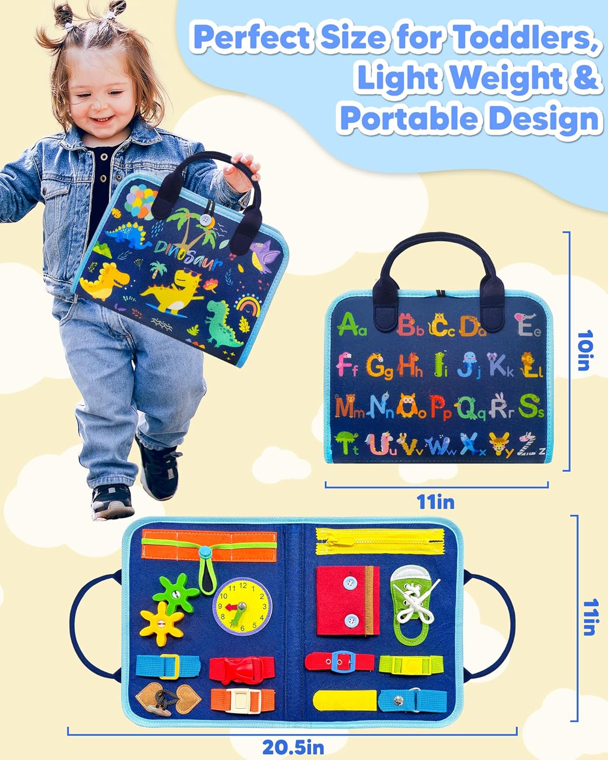 Hot Exorany Busy Board Montessori Toys for Toddler Boy Birthday Gifts, Busy Book Sensory Learning Toys for Toddlers, Toddler Boy Airplane Car Travel Toy Educational Activities