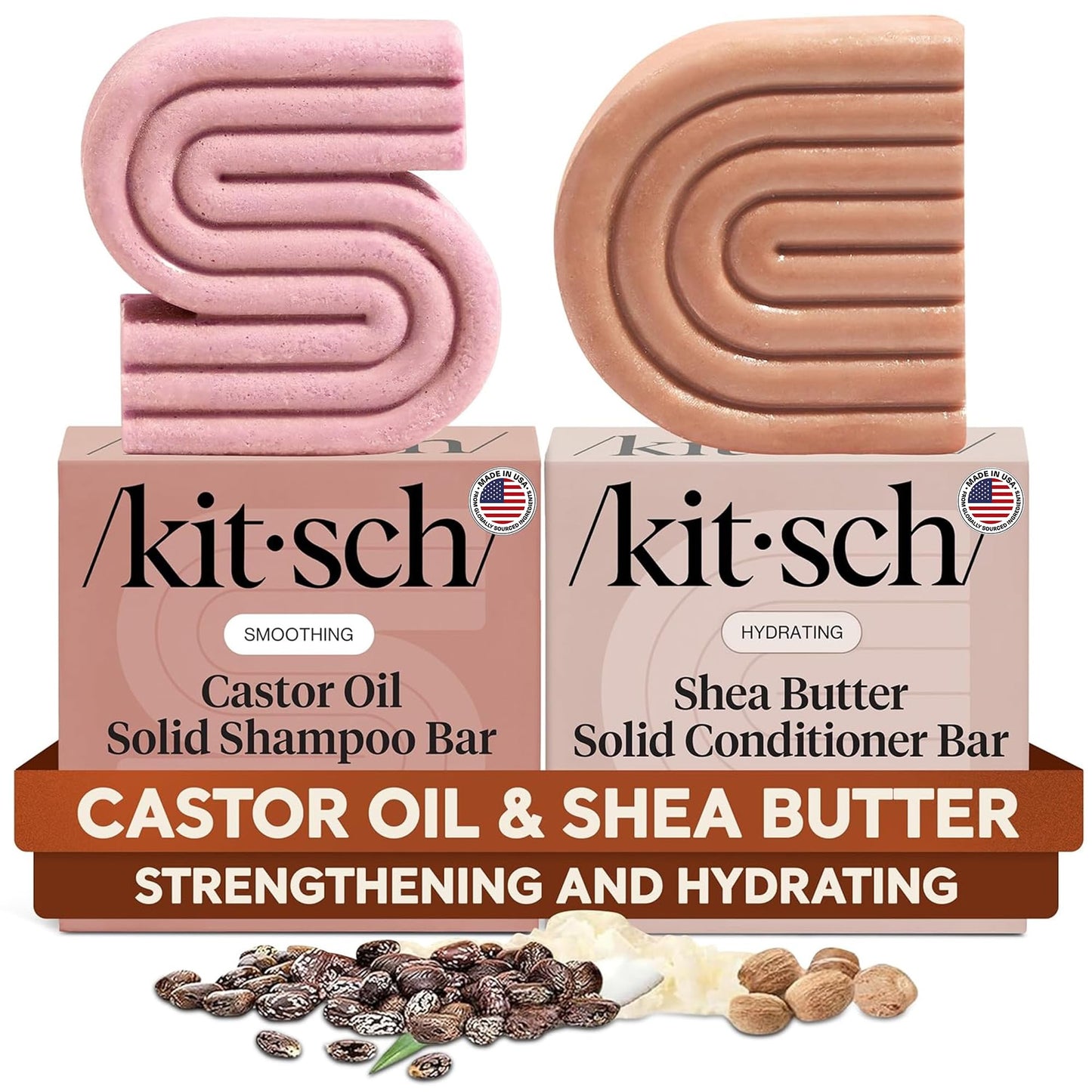 HotKitsch Rosemary & Biotin Shampoo and Conditioner Set for Hair Growth | Strengthening, Thickening Hair Care – Volumizing Shampoo and Conditioner Bar – Paraben, Sulfate & Silicone Free – 2 pack