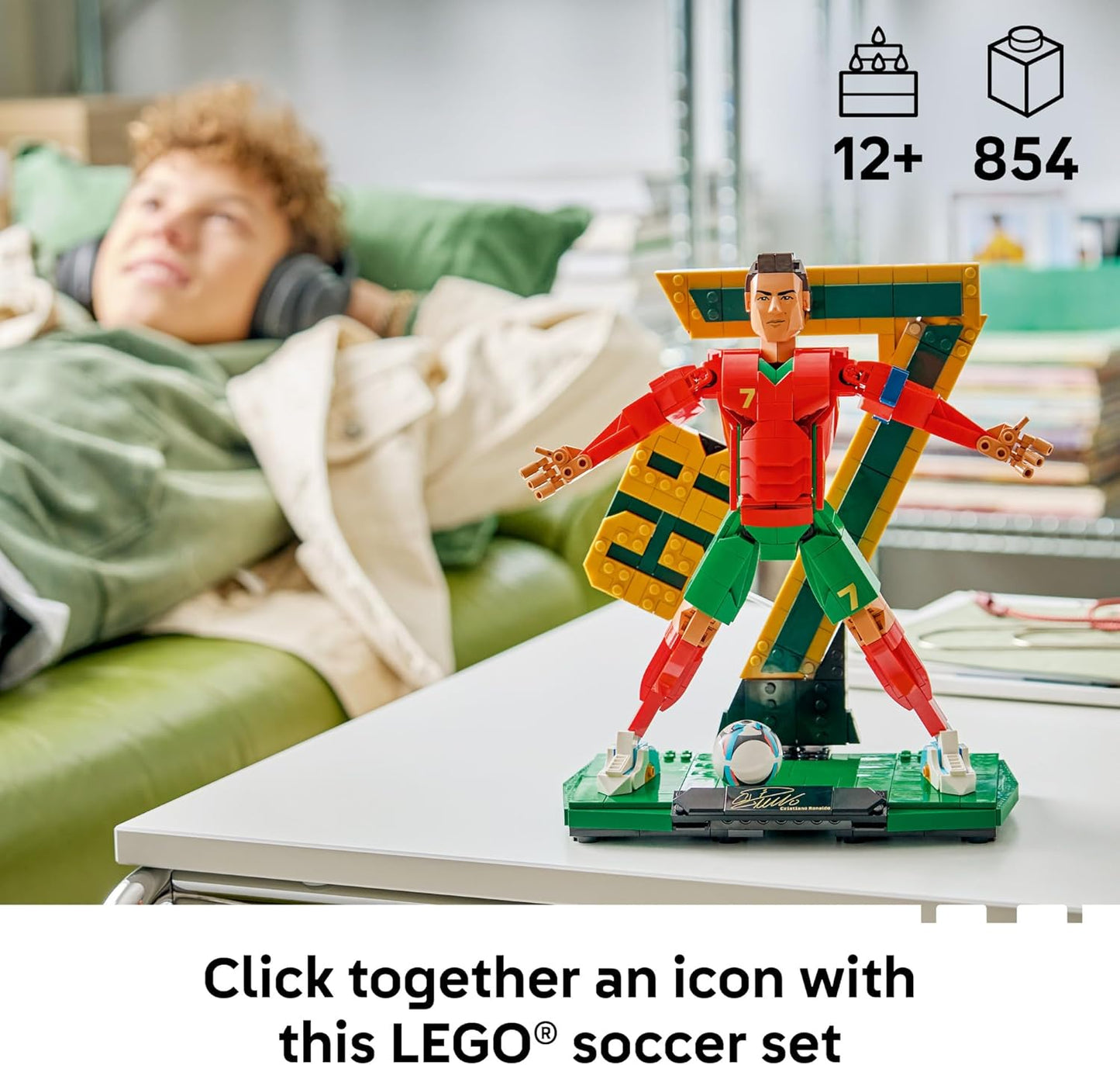 Hot LEGO Editions Cristiano Ronaldo – Soccer Legend - Building Set for Boys & Girls, Ages 12+ - Collectible Soccer Gift with Plaque - Kids Bedroom or Shelf Decor - 43016