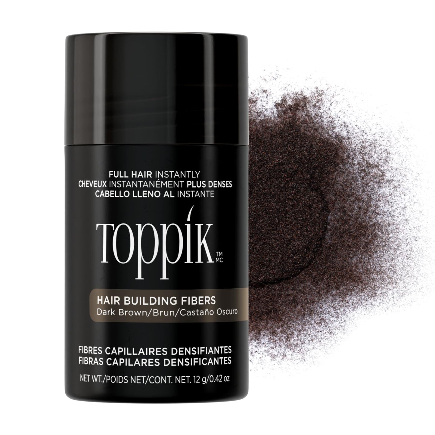 HotToppik Hair Building Fibers, Fill In Fine or Thinning Hair Instantly Thicker, Fuller Looking Hair 9 Shades,4 size options