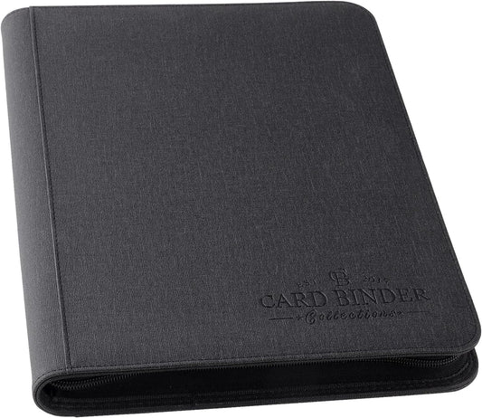 Hot 9 Pocket Card Binder, Premium Zip Trading Card Binder, 540 Double Sided Pocket PU Collection Binder, Collector Album, Card Folder for MTG, TCG, Sports Cards (Black)
