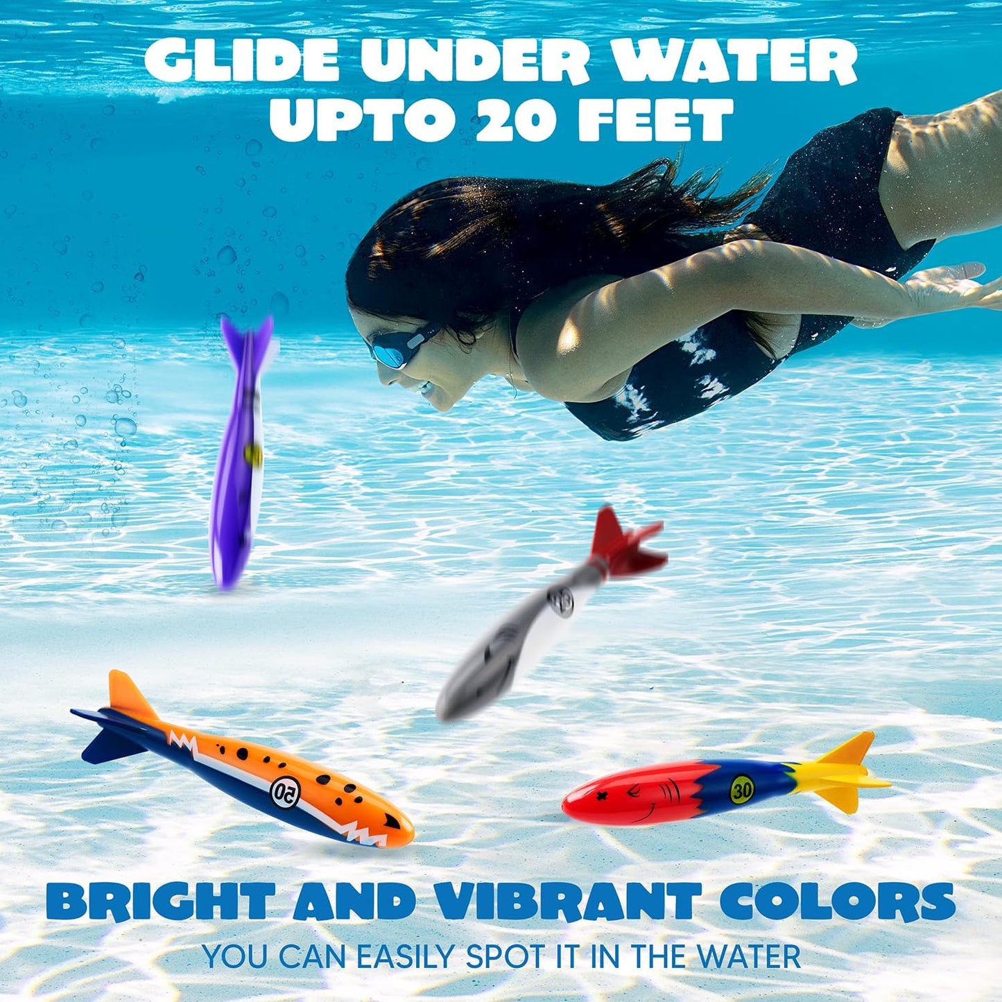 Hot JOYIN 8 Pack Pool Toys, Shark Underwater Diving Toys, Colorful Swimming Toy Sinking Throwing for Kids Gifts Summer Swim Dive Training Water Fun Pool Games(Sharks)