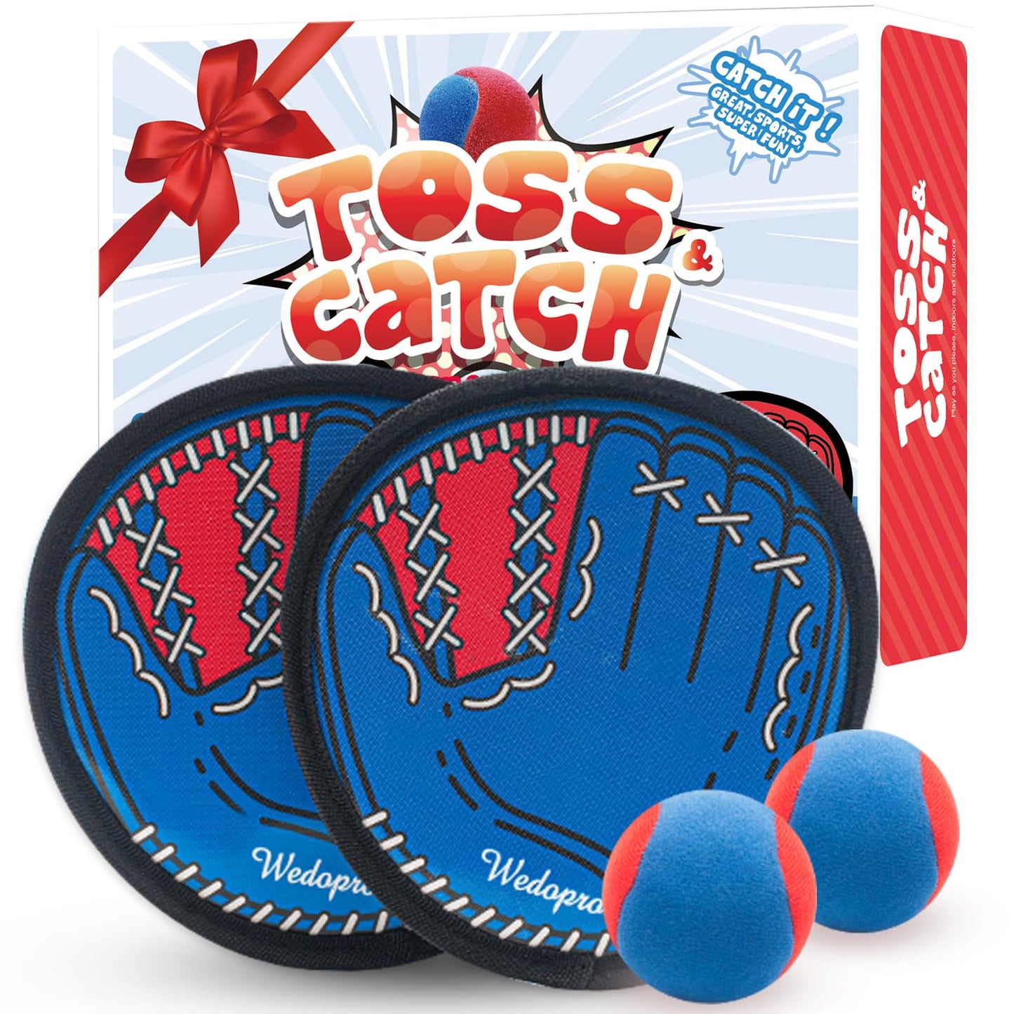 HotToss and Catch Ball Game, Kids Toddler Baseball Glove & Catch Ball Toys, Outdoor Games for Family, Toys for Beach Yard Pool Outside, Birthday Easter Gift for Ages 3 4 5 6 7 8-12 Year Old Boys Girls