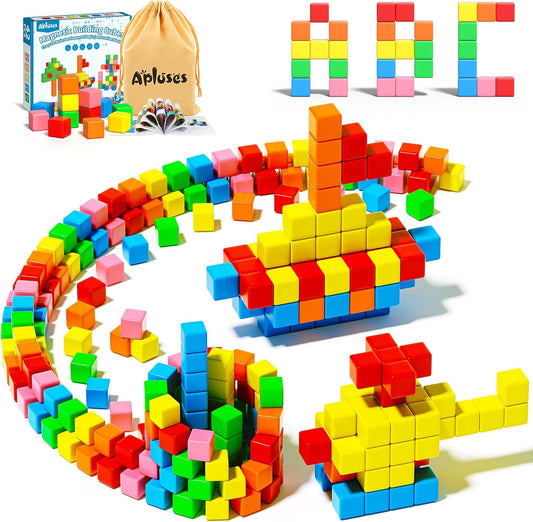 HotApluses 42PCS Magnetic Blocks, Gifts for 3 4 5 6 Year Old, Magnet Building Blocks for Toddlers, Girls & Boys, Sensory - Montessori - Autism - Magnetic Toys for Kids Ages 3-5 4-8