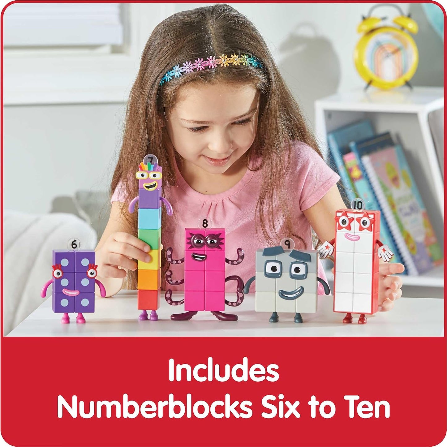 Hothand2mind Numberblocks Friends Six to Ten Figures – Official Licensed Character Action Figure Set, Numbers and Counting Figurines, Pretend Play Toys, for Kids Ages 3, 4, 5, 6, 7