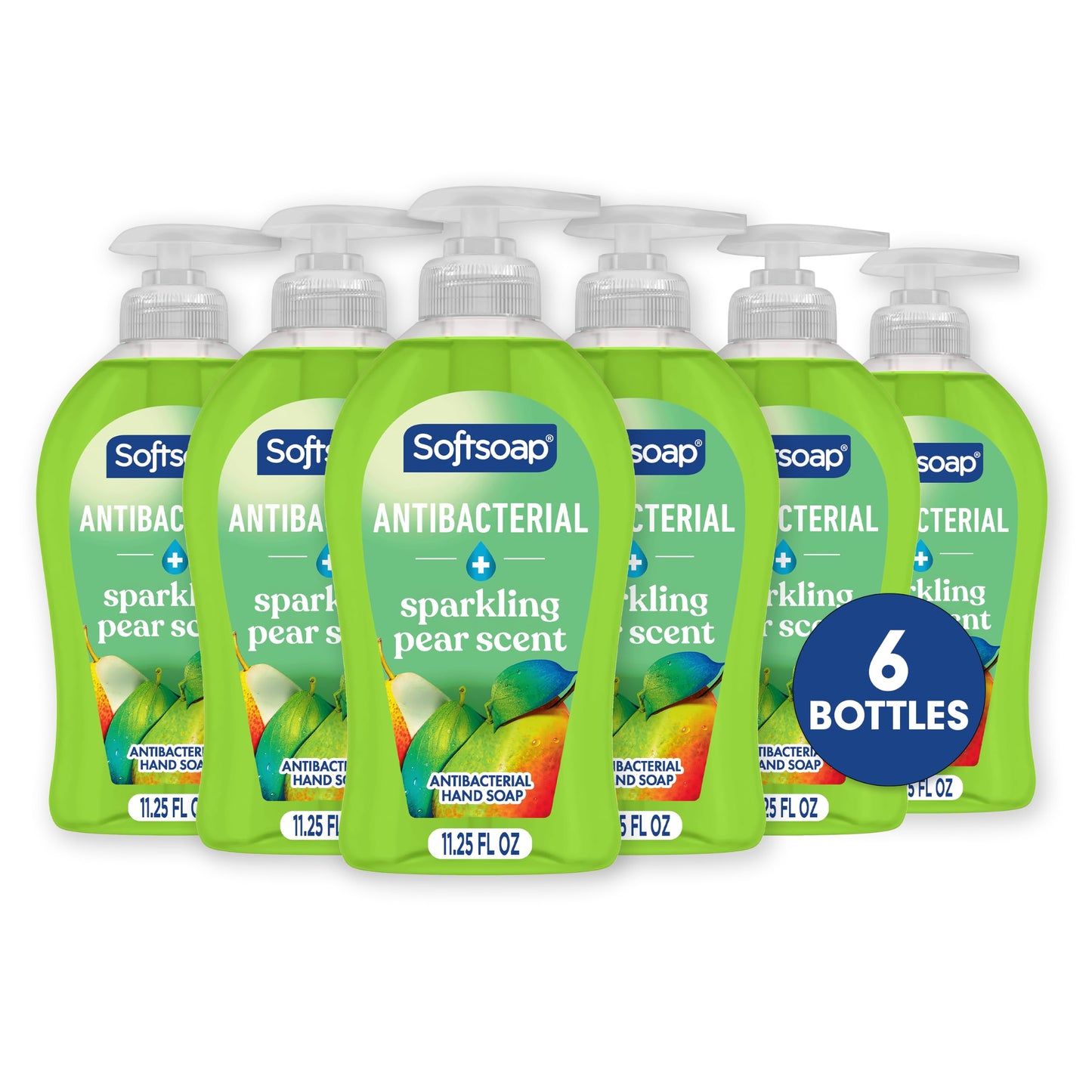 HotSoftsoap Antibacterial Liquid Hand Soap, Crisp Clean Scent, 11.25 Ounce, 6 Pack