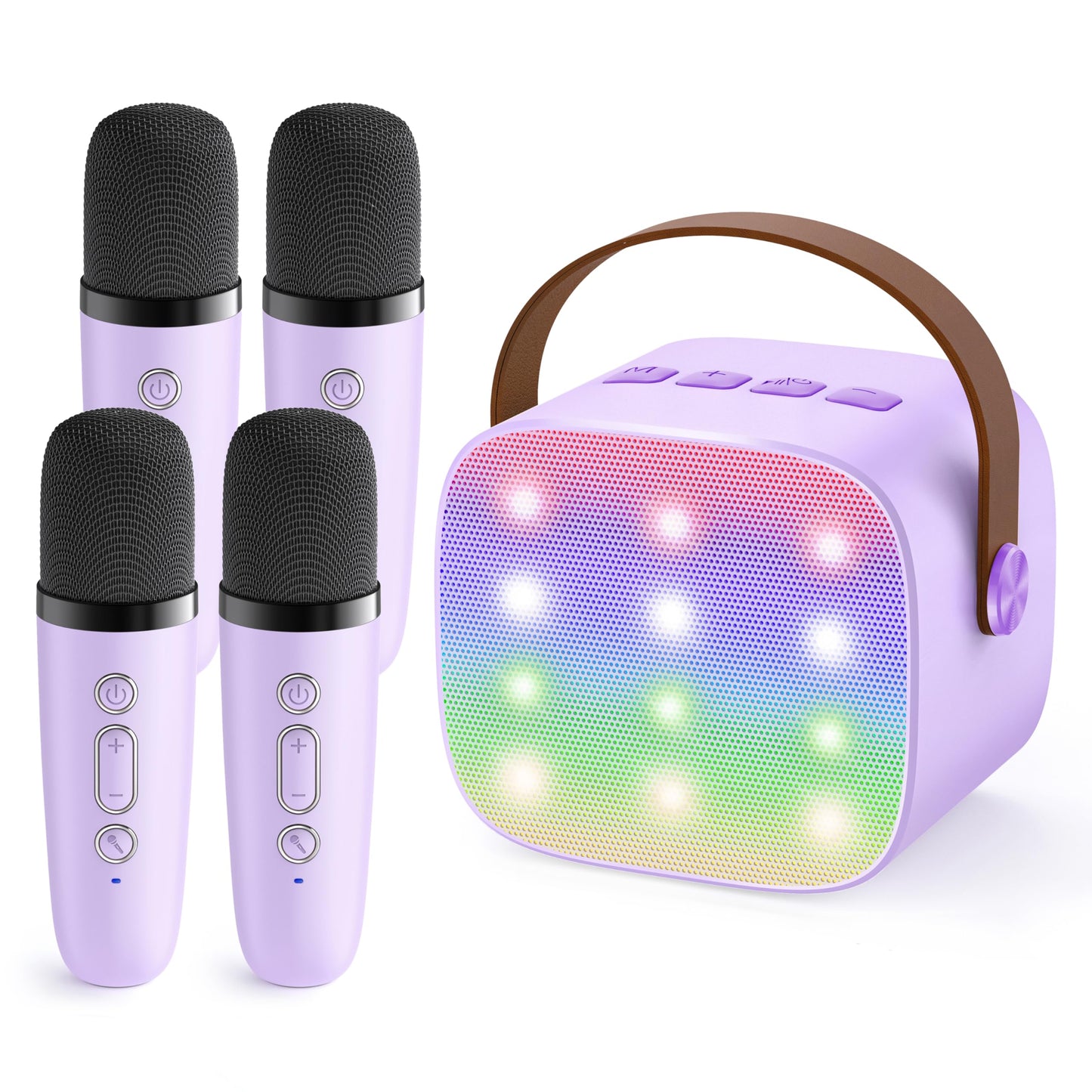 HotYLL Karaoke Machine for Kids, Portable Mini Speaker with 2 Wireless Microphones, TOP Kids Gifts for Girls Ages 3, 4, 5, 6, 7, 8, 9, 10+ Years Old, 4-12th Birthday Singing Present Toy Party (Purple)