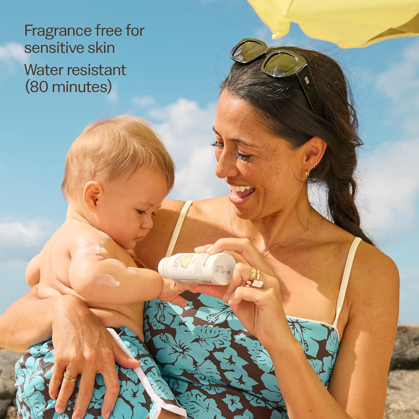 HotSun Bum Baby Bum Mineral SPF 50 Roll-On Sunscreen - Vegan and Hawaii 104 Act Compliant (Without Octinoxate & Oxybenzone) - Broad Spectrum Moisturizing UVA/UVB - Travel Size - 3 oz