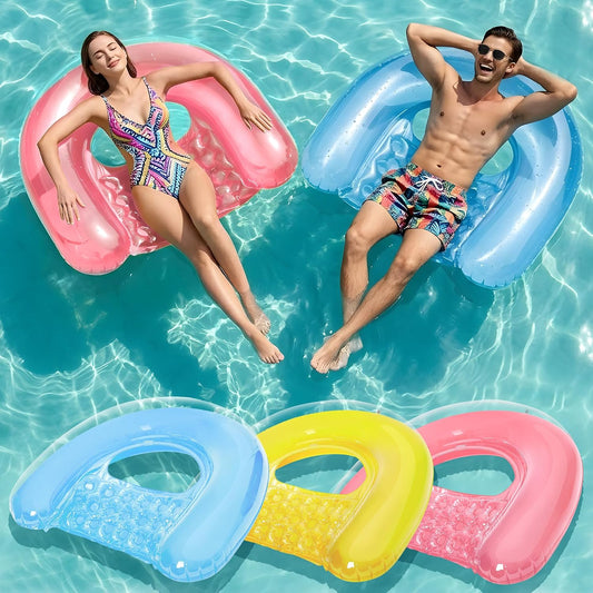 HotPuppyuWil 3 Pack Pool Floats Adult, XL Minimalist Design Pool Chair Float, 52" X 38", Dopamine Colors, Drifter, Chair, Hammock 3-in-1 Inflatable Pool Toys for Pool Party, Lake, River, Sea, Outdoor