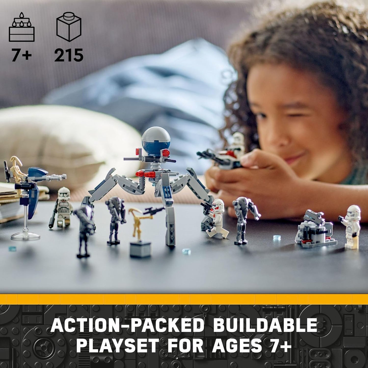 HotLEGO Star Wars Clone Trooper & Battle Droid Battle Pack Set for Kids, Buildable Toy Speeder Bike Vehicle, Tri-Droid and Defensive Post, Collectible, Gift for Boys and Girls Aged 7 and Up, 75372