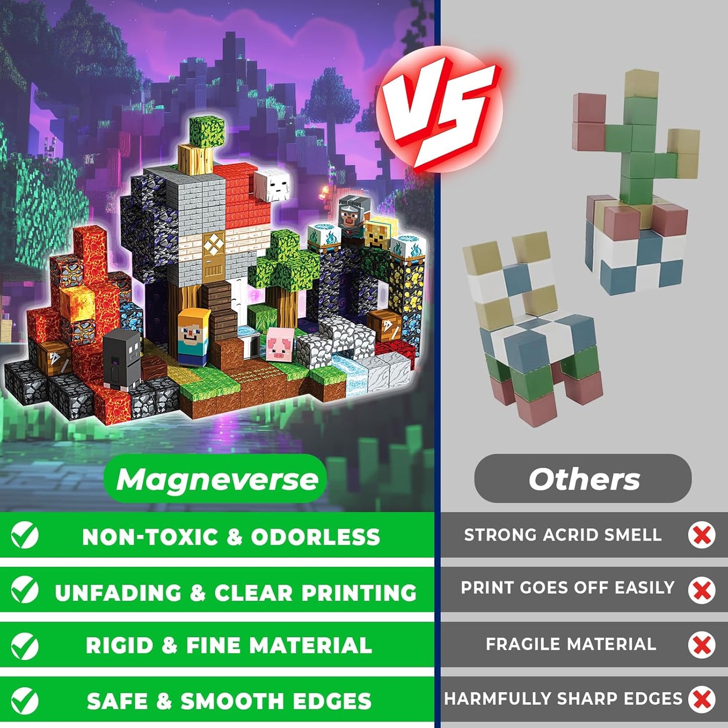 Hot Magneverse 200 PCS 0.8in Magnetic Blocks - Magnet Toys for Kids, Magnetic Building Blocks Cubes, Stacking Magnets, School STEM Toys Birthday Gifts for Boys and Girls Age 3+ Years Old (Theme: Portal)