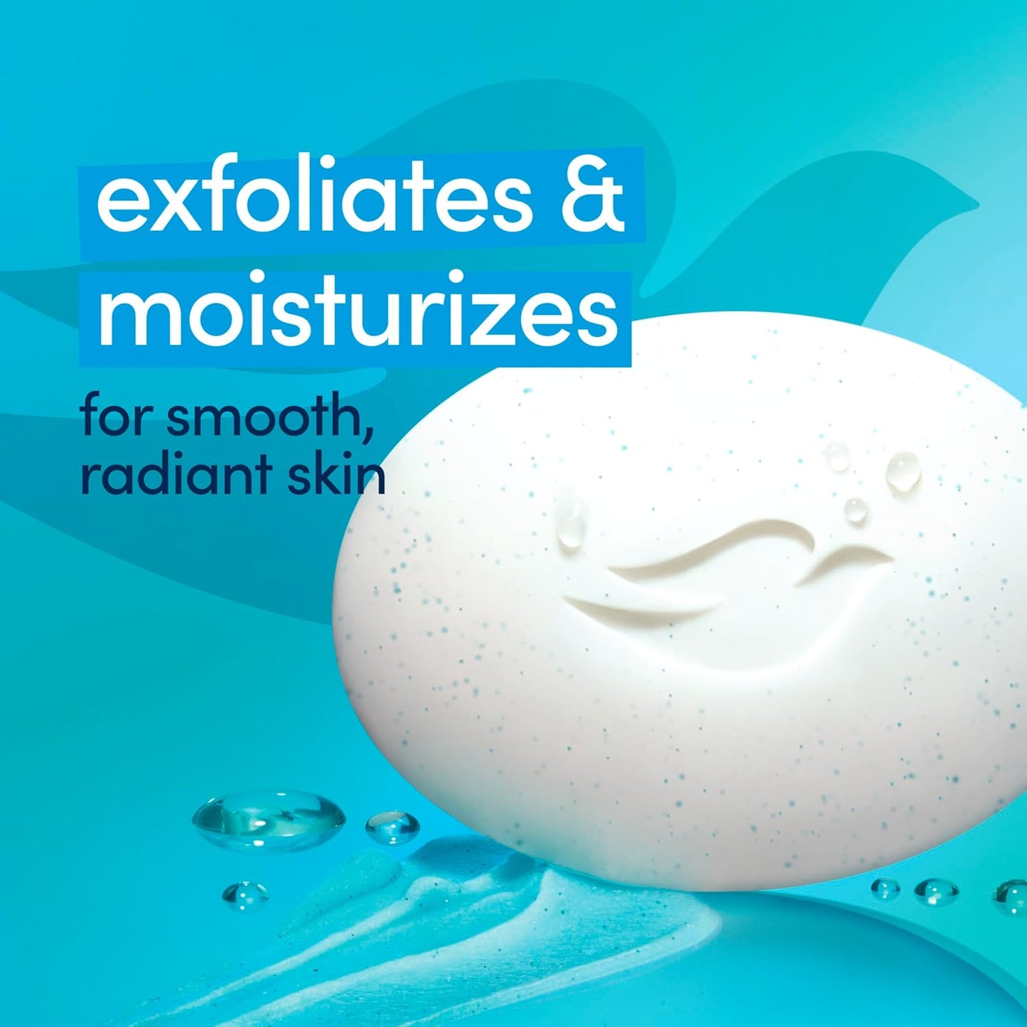 HotDove Gentle Exfoliating Beauty Bar Soap 8 Count, Renewing Cleanser, 3.75 oz I Beauty bar with gentle exfoliants and moisturizing cream to renew skin and reveal softer, smoother skin