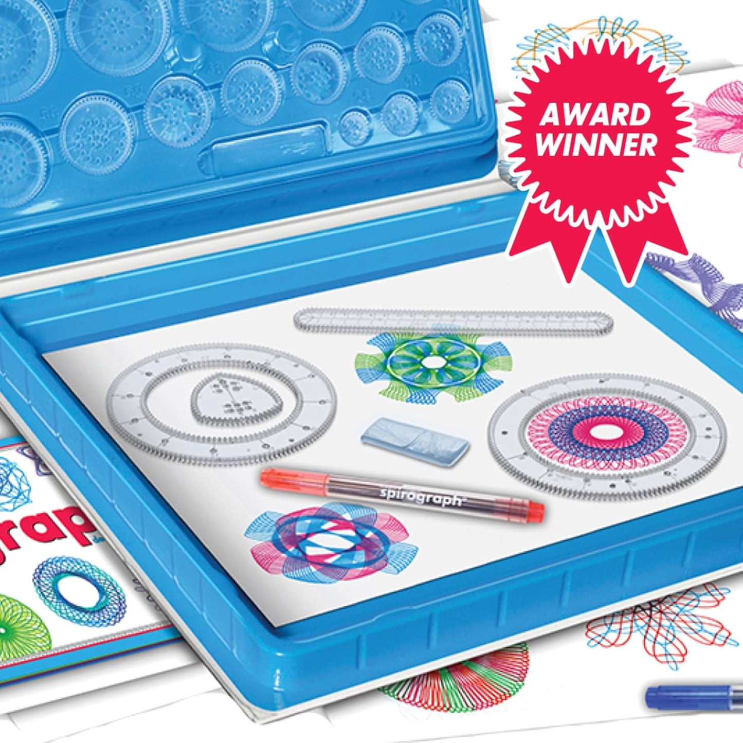HotSpirograph — Deluxe Set — Spiral Art Drawing Kit — The Classic Way to Make Countless Amazing Designs — For Kids Ages 8+