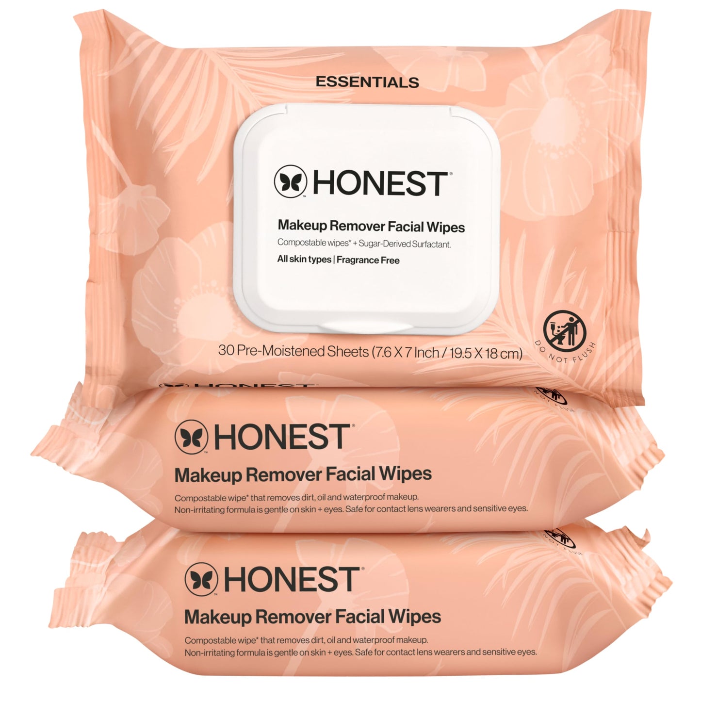 HotHonest Beauty Fragrance Free Cleansing Makeup Remover Facial Wipes, Plant Based, Hypoallergenic, Sensitive Skin, 90 Count