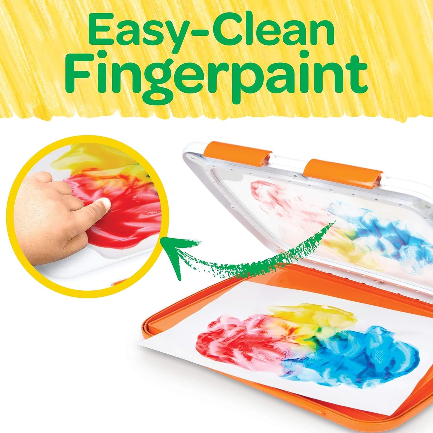 Hot Crayola Mess Free Finger Painting Station – Washable Finger Paint for Toddlers, Spring Arts & Crafts Set, Sensory Activity, Travel Toy, Ages 1+