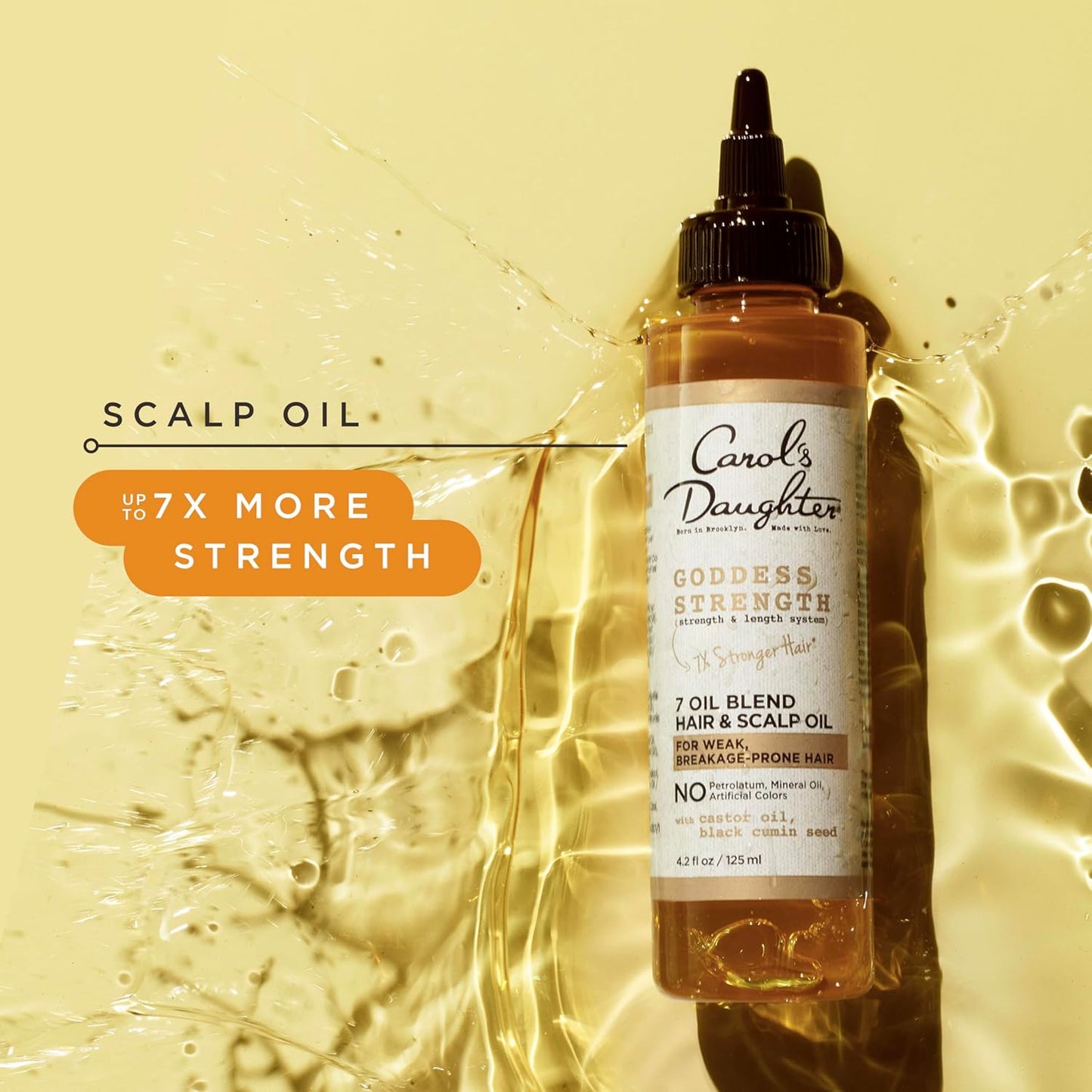 HotCarol's Daughter Goddess Strength 7 Oil Blend Scalp and Hair Oil for Waves, Coils and Curls, Hair Treatment with Castor Oil, 4.2 Fl Oz