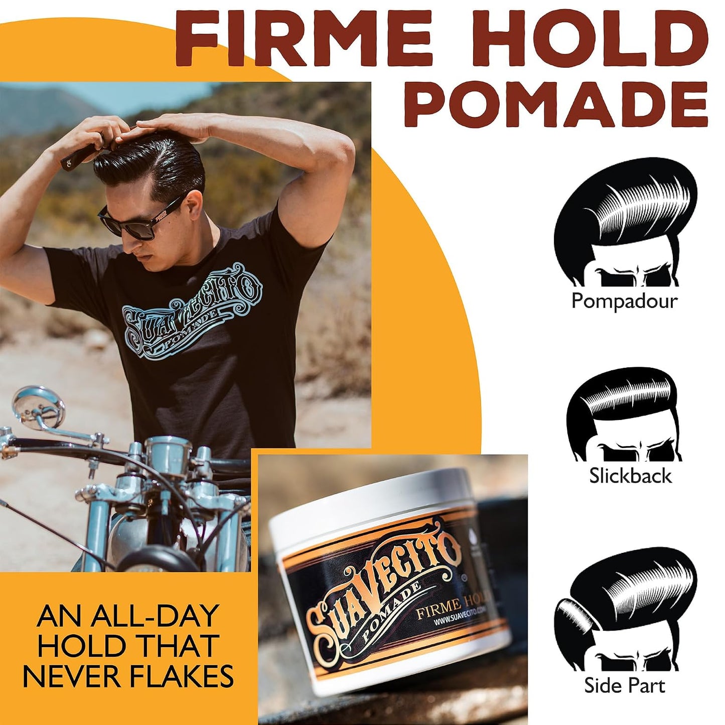 HotSuavecito Pomade Firme (Strong) Hold 4 oz, 1 Pack - Pomade For Men - Medium Shine Water Based Wax Like Flake Free Hair Gel - Easy To Wash Out - All Day Hold For All Hair Styles