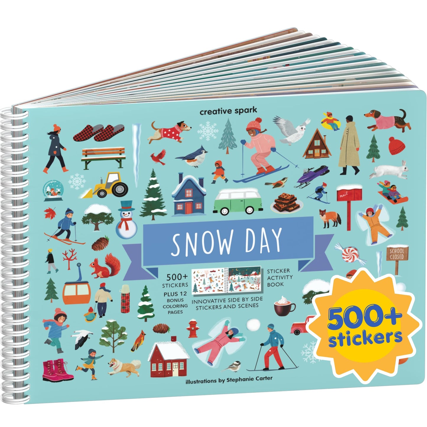 HotCars, Trucks, Planes & Trains 500+ Kids Sticker Book by Cupkin Fun Toddler Travel Activity Coloring and Sticker Book, Road Trip Essentials, 12 Coloring Pages + Scenes for Ages 2–8 Years