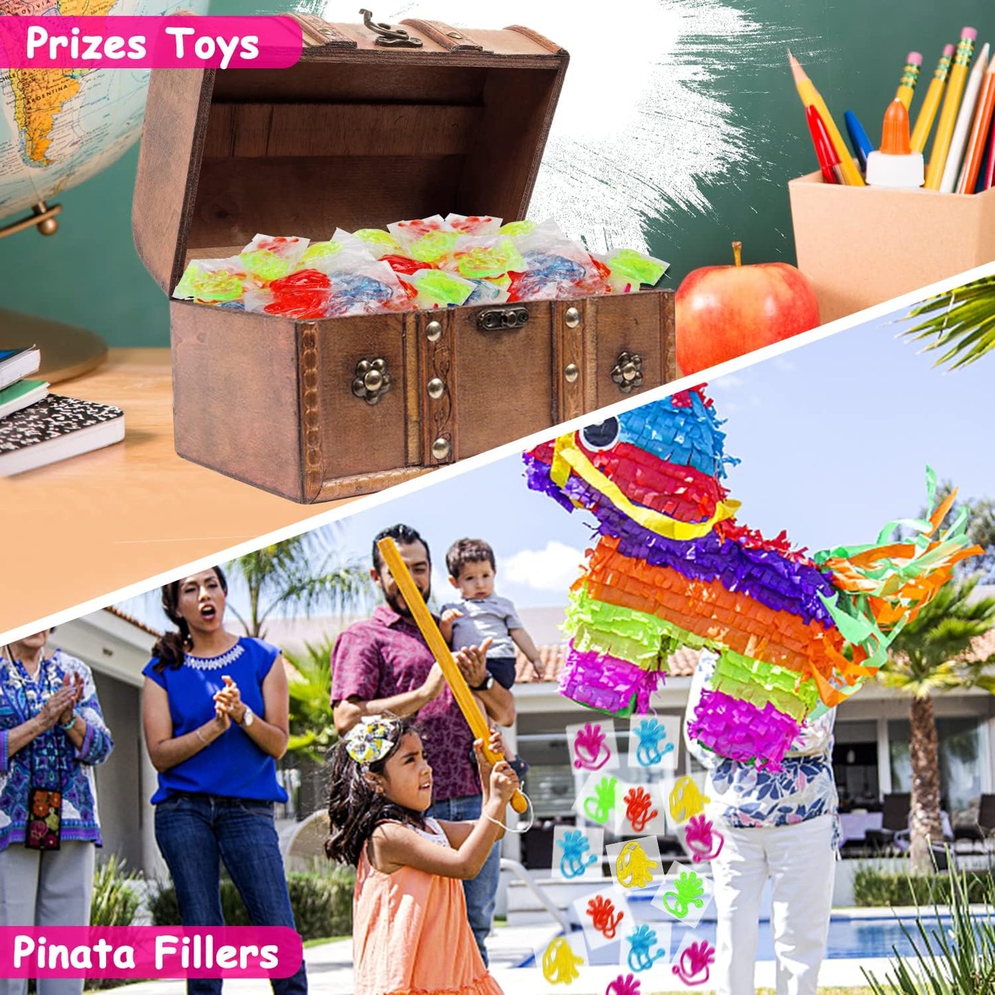 Hot 100PCS Sticky Hands Birthday Party Favors for Kids 4-8 8-12 Goodie Bag Stuffers Classroom Treasure Box Toys Carnival Prizes Bulk Mini Non Candy Treat Trinket Pinata Filler Back to School Students Gift