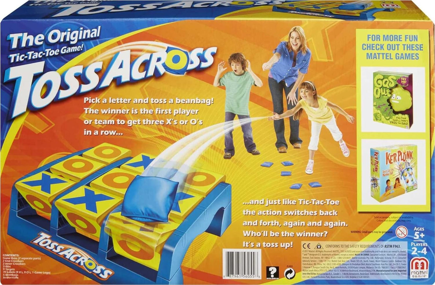 HotMattel Games Toss Across Indoor Outdoor Game for Ages 5+, 2-4 Players | Get 3-in-a-Row Bean Bag Throwing Tic-Tac-Toe Game, Active Play for Family Nights & Camping