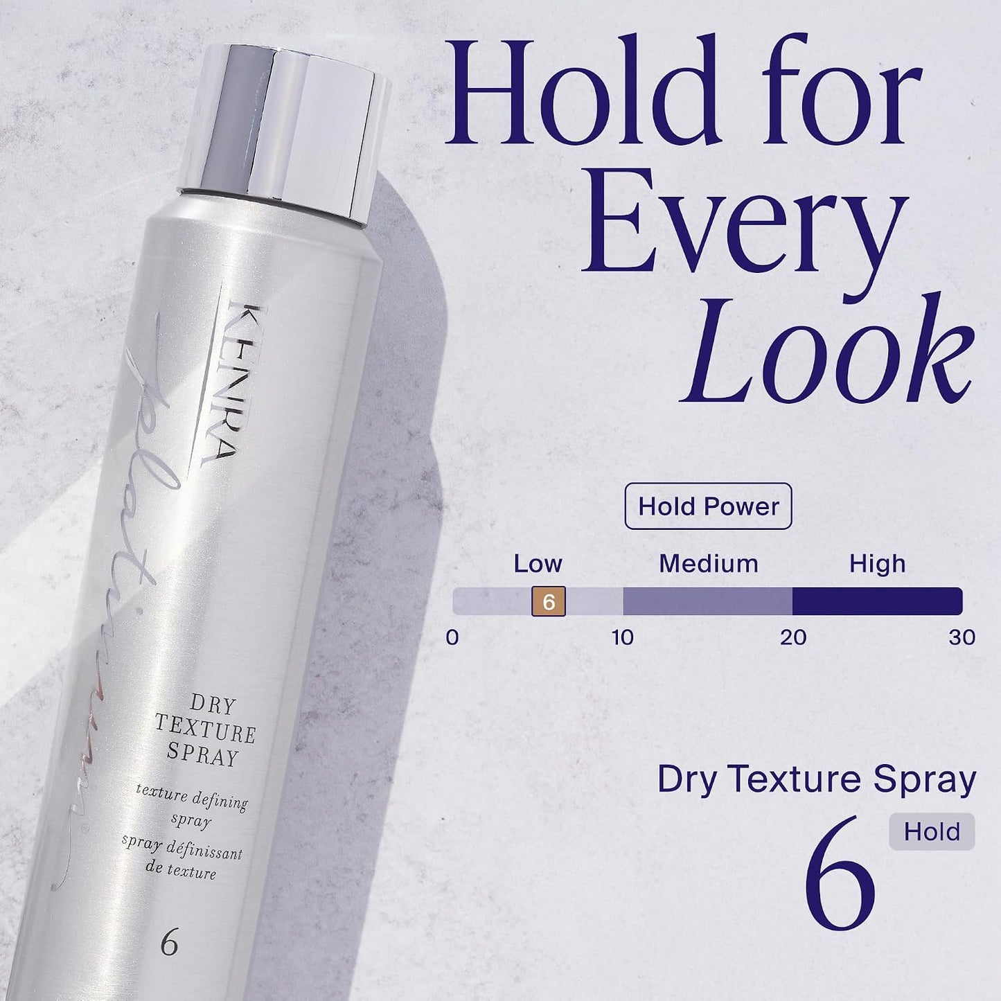 HotKenra Platinum Dry Texture Spray 6 | Texture Defining Styler | Increases Texture & Fullness | Absorbs Oils & Impurities | Ultra-Lightweight, Non-Drying Formulation | All Hair Types
