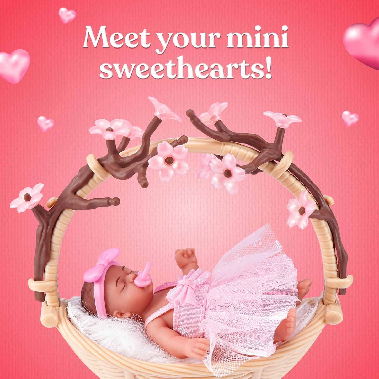 HotMY MINI Baby Sweet Hearts 2 Pack by ZURU – Collectible Mystery Capsule Baby Doll with Accessories & Playset, Realistic Miniature Toy for Girls Ages 3+