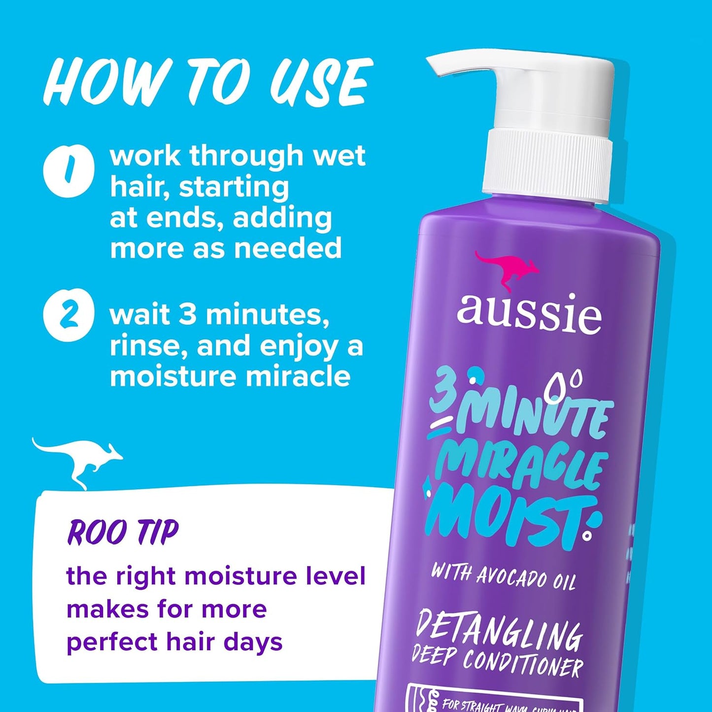 HotAussie Miracle Moist Shampoo and Conditioner with 3 Minute Miracle Deep Conditioner, Avocado & Jojoba Oil, Paraben-Free, Moisturizes & Detangles, All Hair Types, Citrus Floral Scent, 3 Pack 68.4 Fl Oz
