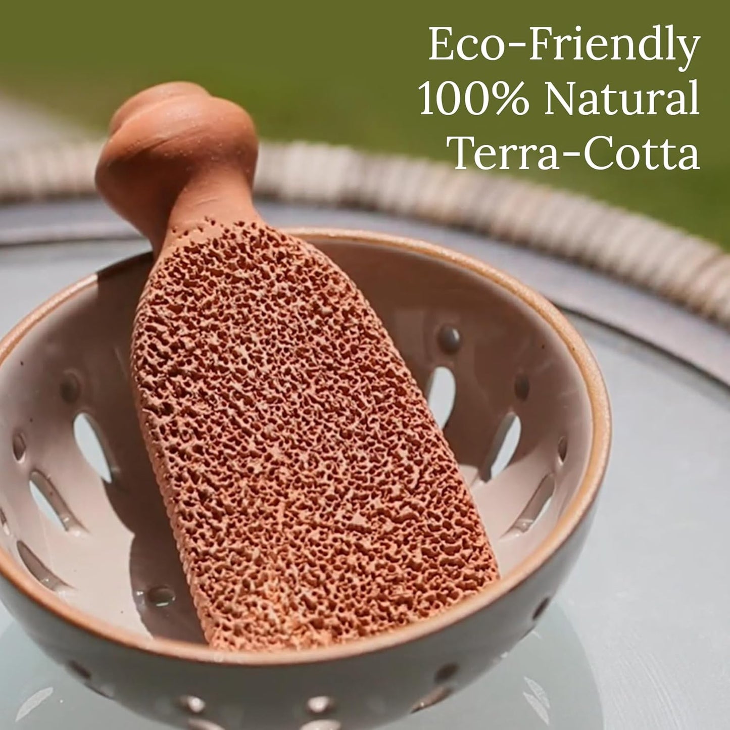 HotPumice Stone for Feet Lasts 5+ Years Foot Exfoliator Scrubber Callus Remover Made of Natural Terra-Cotta