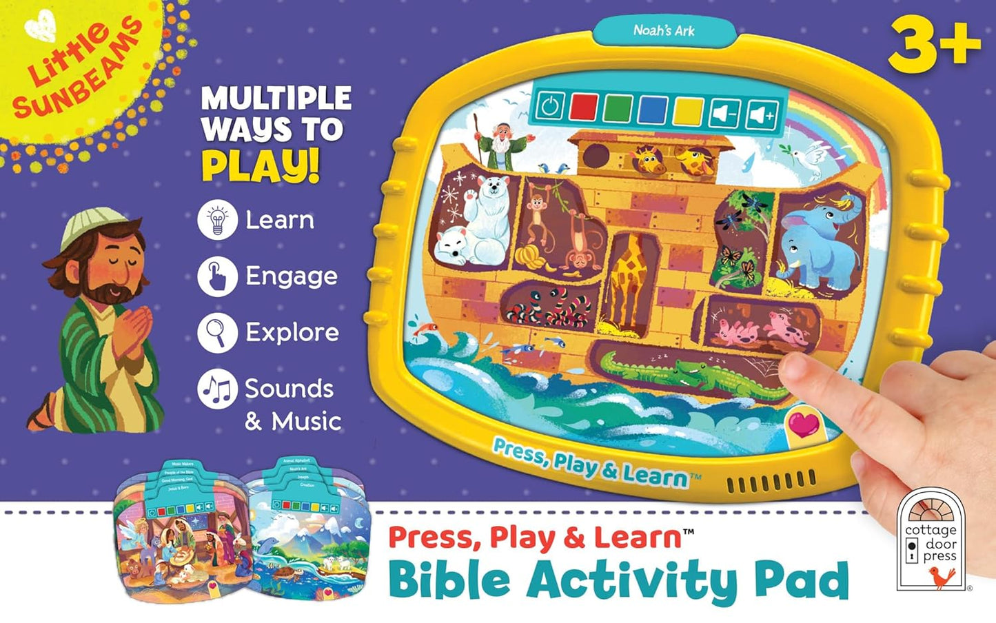 Hot Bible Activity Pad for Kids Ages 4–8 – Read, Press & Learn with Removable Cards and Music