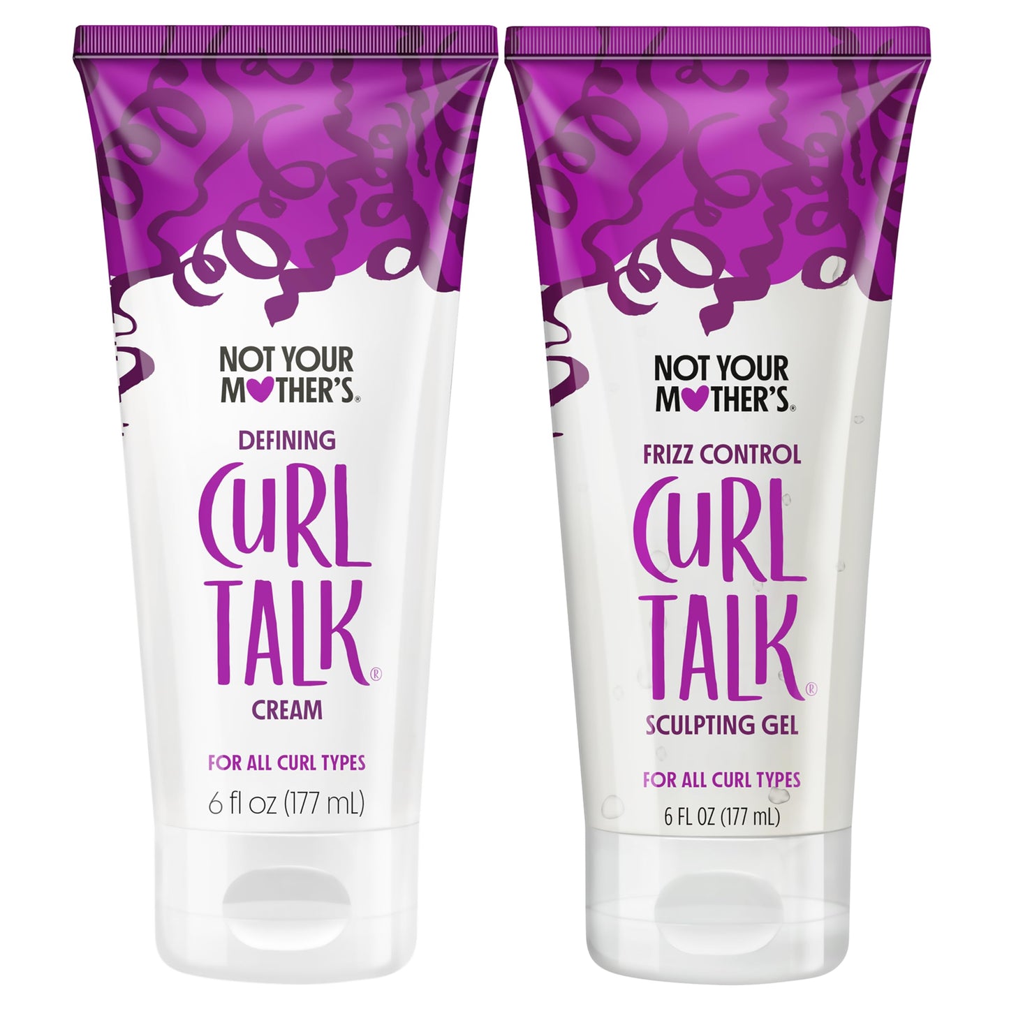 HotNot Your Mother's Curl Talk Frizz Control Sculpting Gel & Defining Cream (2-Pack) - 6 fl oz Each - Tames Hair Frizz & Maximizes Definition - For All Curly Hair Types