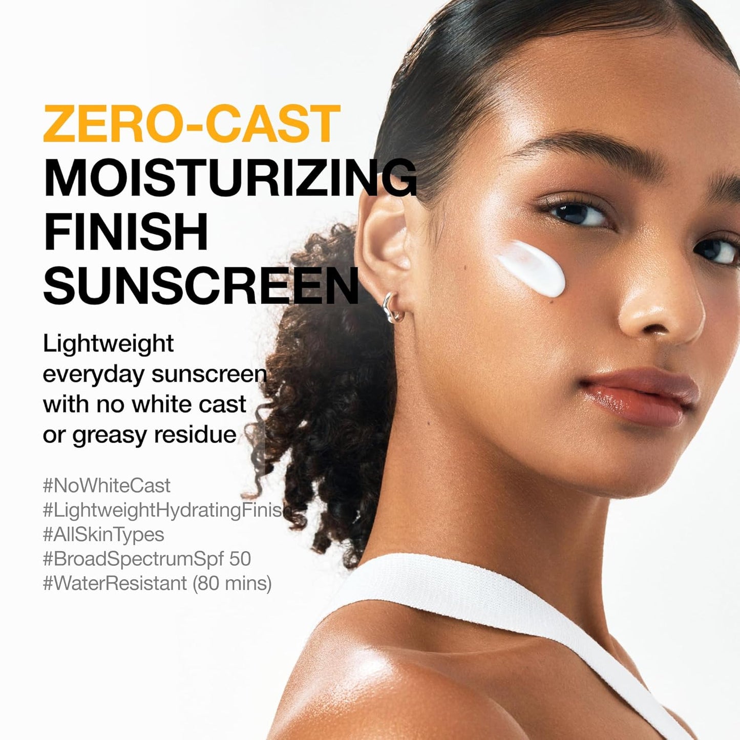 HotAnua, Zero-Cast Moisturizing Sunscreen SPF 50, Glow Natural Sunscreen for face, No White Cast, Hyaluronic Acid, Niacinamide, Oil-Free, Korean Skincare, 1.69 fl oz